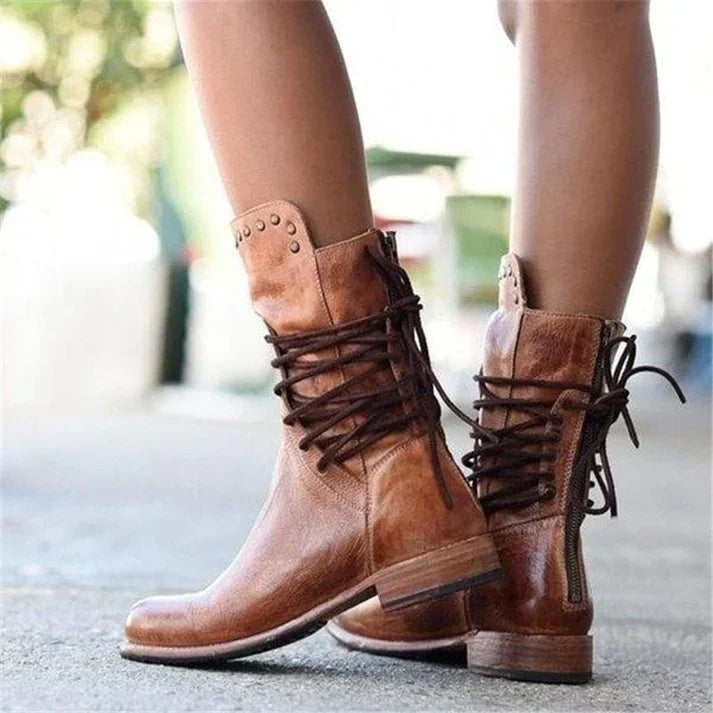 Lacey™ Stylish Leather Boots With Laces