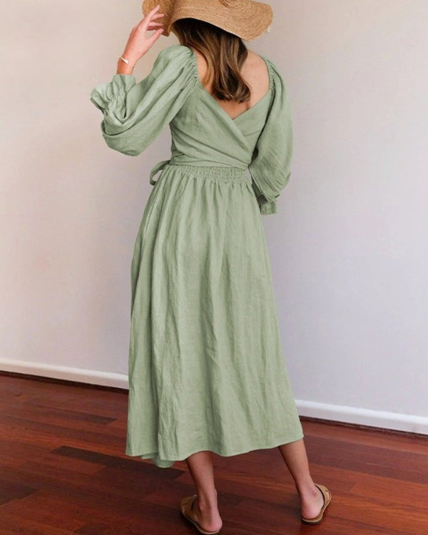 Alesha - French Dress with Folded Sleeves